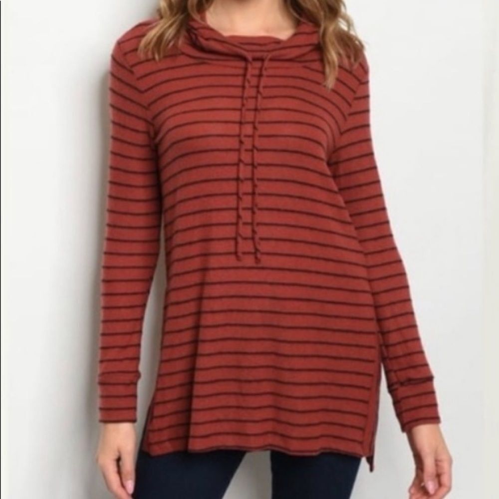 Renee C. Striped Light Weight Hoodie